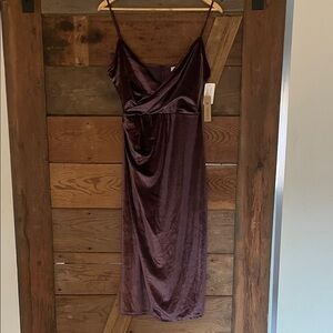 Velvet wrap dress in Deep purple